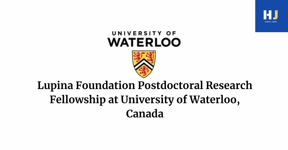 Lupina Foundation Postdoctoral Research Fellowship at University of Waterloo, Faculty of Arts, Canada