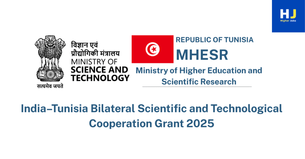 India Tunisia Bilateral Scientific and Technological Cooperation Grant 2025 collaboration in climate change, e-health, and geospatial technology research.