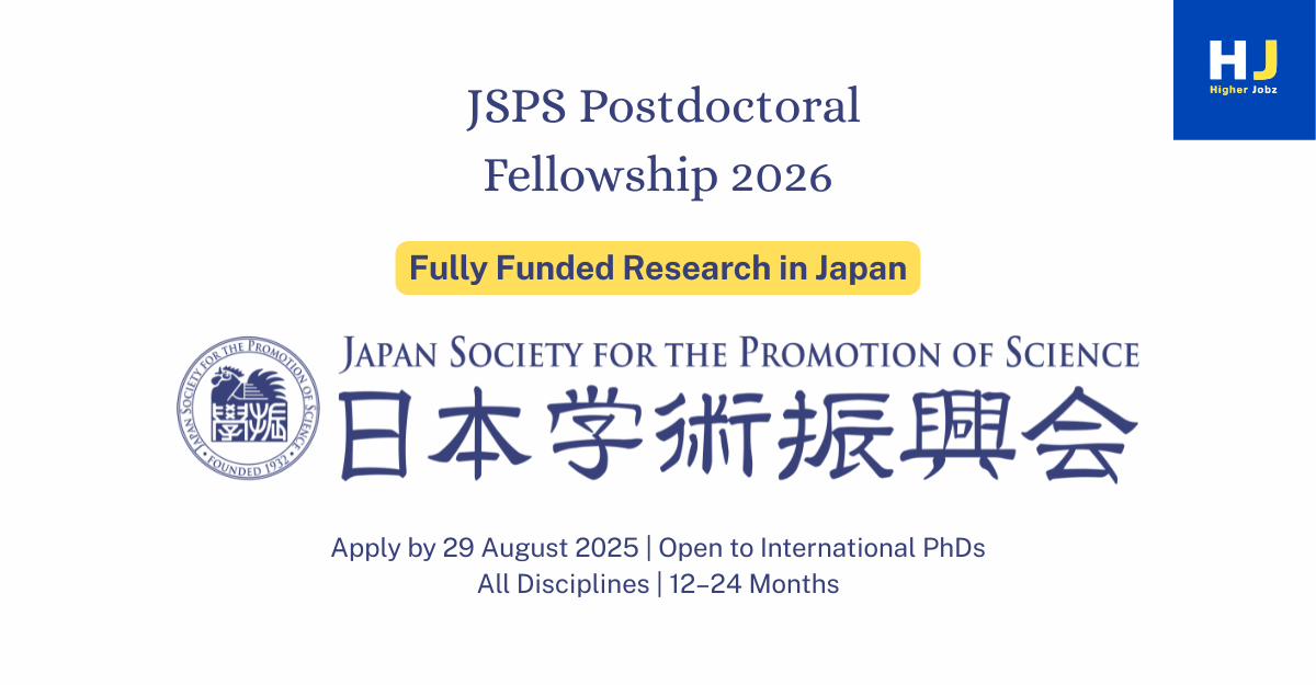 JSPS Postdoctoral Fellowship 2026 in Tokyo, Japan – Fully Funded
