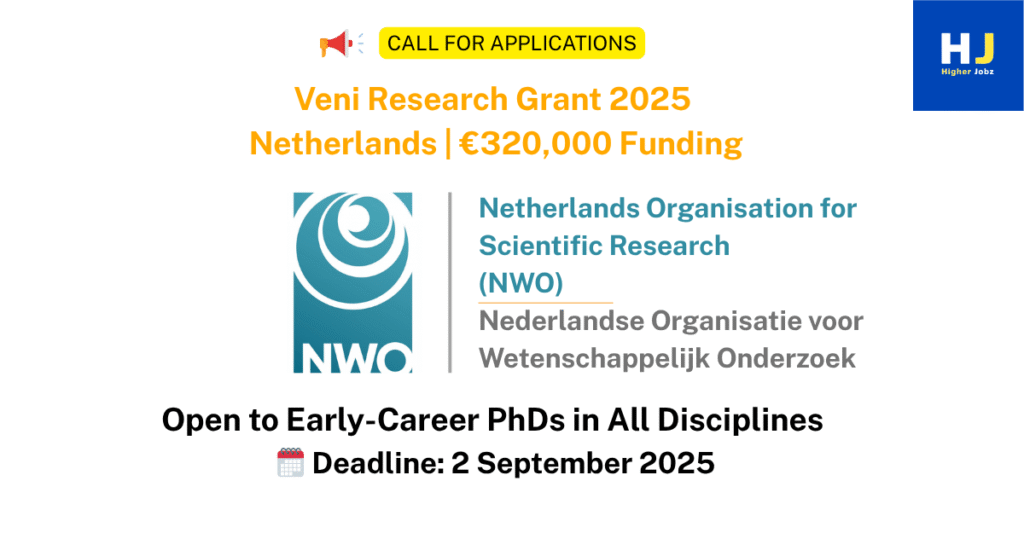 Netherlands Organisation for Scientific Research (NWO), Funding body supporting the Veni Research Grant 2025 in the Netherlands
