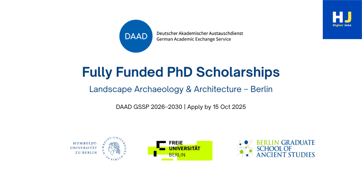 Fully funded PhD scholarships in Landscape Archaeology and Architecture at BerGSAS, Berlin – DAAD GSSP 2026