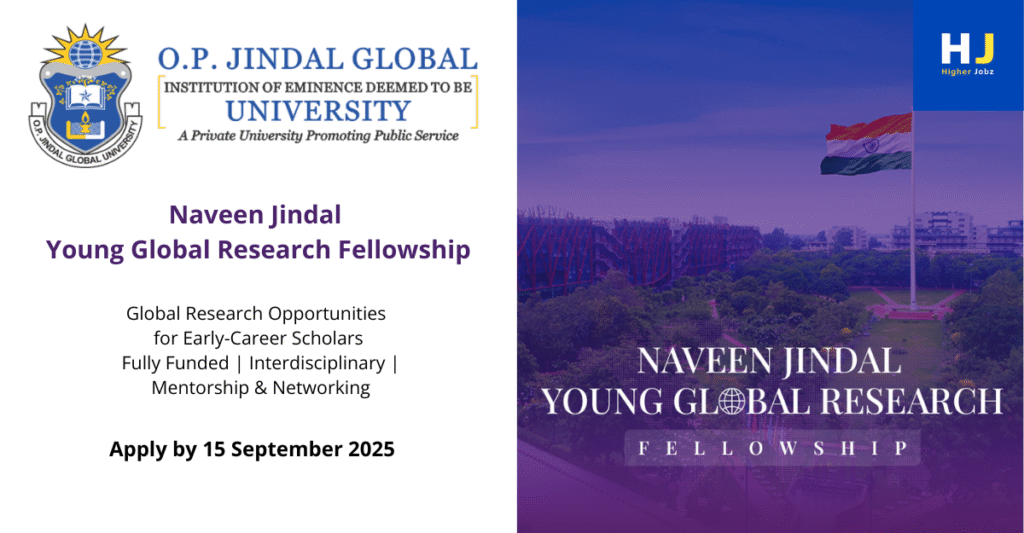 Explore academic fellowships, PhD, JRF/SRF, postdoctoral, faculty, research assistant, research associate, professor, project, and university jobs at O.P. Jindal Global University. Discover research opportunities, scholarships, and fully funded positions across disciplines and locations.