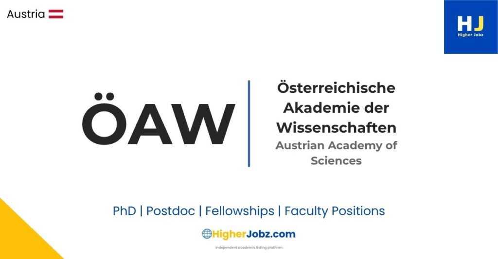 Austrian Academy of Sciences Austria PhD Postdoc Faculty Research Jobs Fellowships Scholarships Academic Positions Vienna Austria