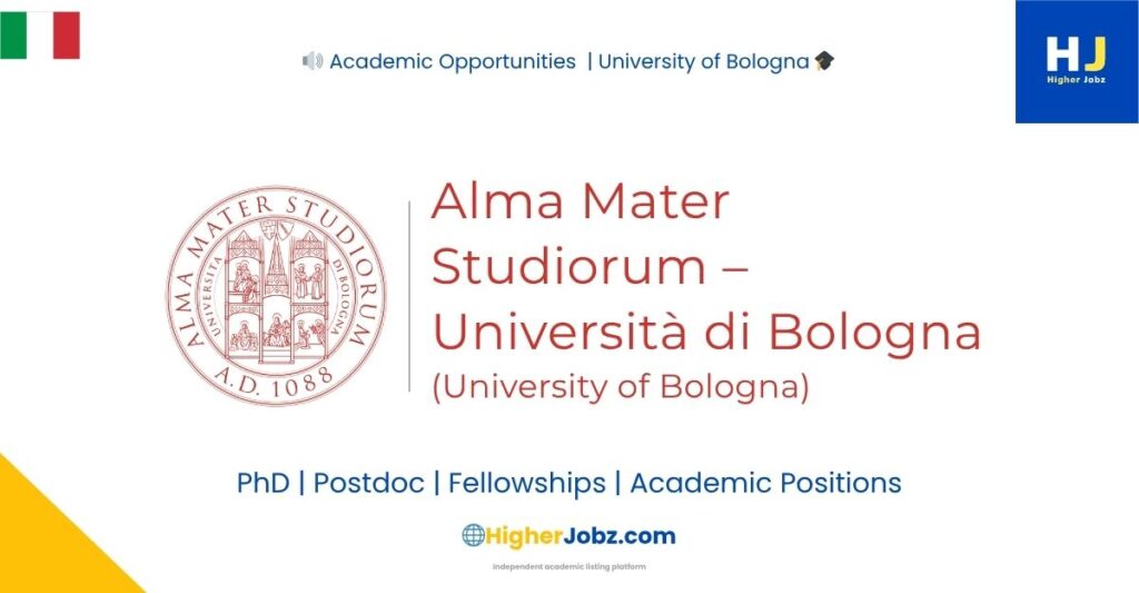 Alma Mater Studiorum University of Bologna Italy PhD Postdoc Faculty Professor Research Jobs Scholarships Opportunities