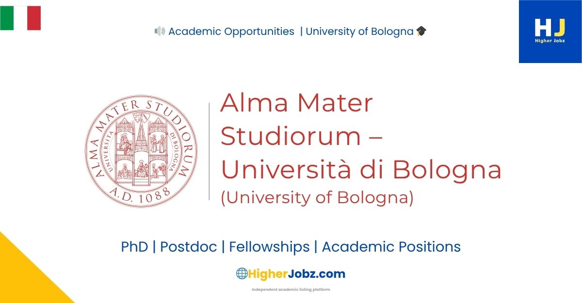Alma Mater Studiorum University of Bologna Italy PhD Postdoc Faculty Professor Research Jobs Scholarships Opportunities