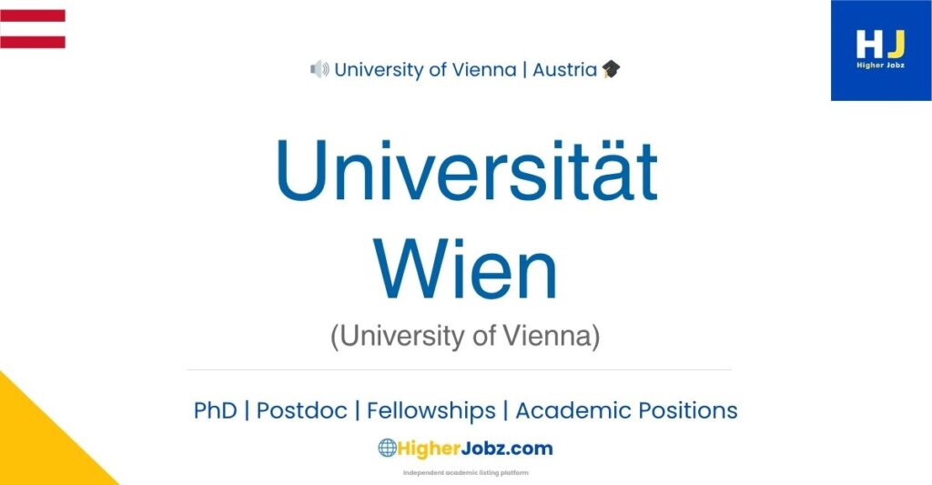 University of Vienna Austria academic jobs, PhD, postdoc, faculty, research positions, scholarships, fellowships, university careers