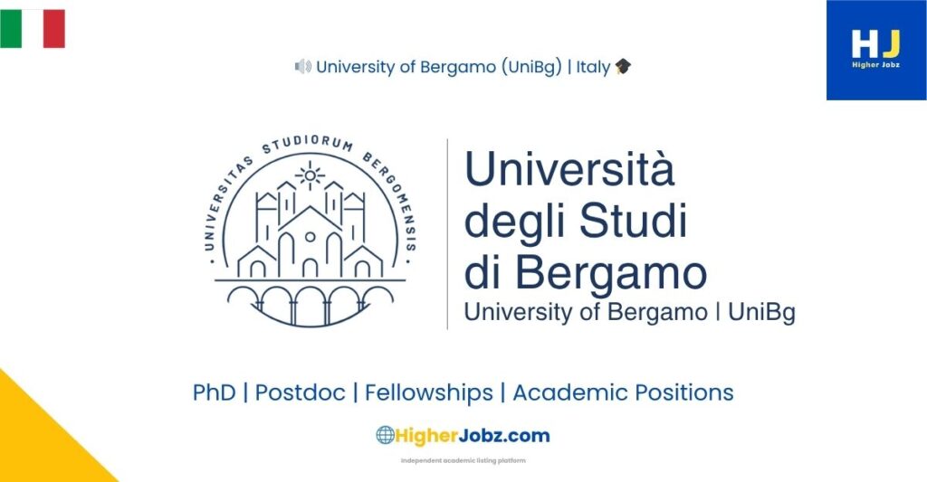 Università degli Studi di Bergamo Italy academic jobs PhD postdoc faculty research scholarships university positions