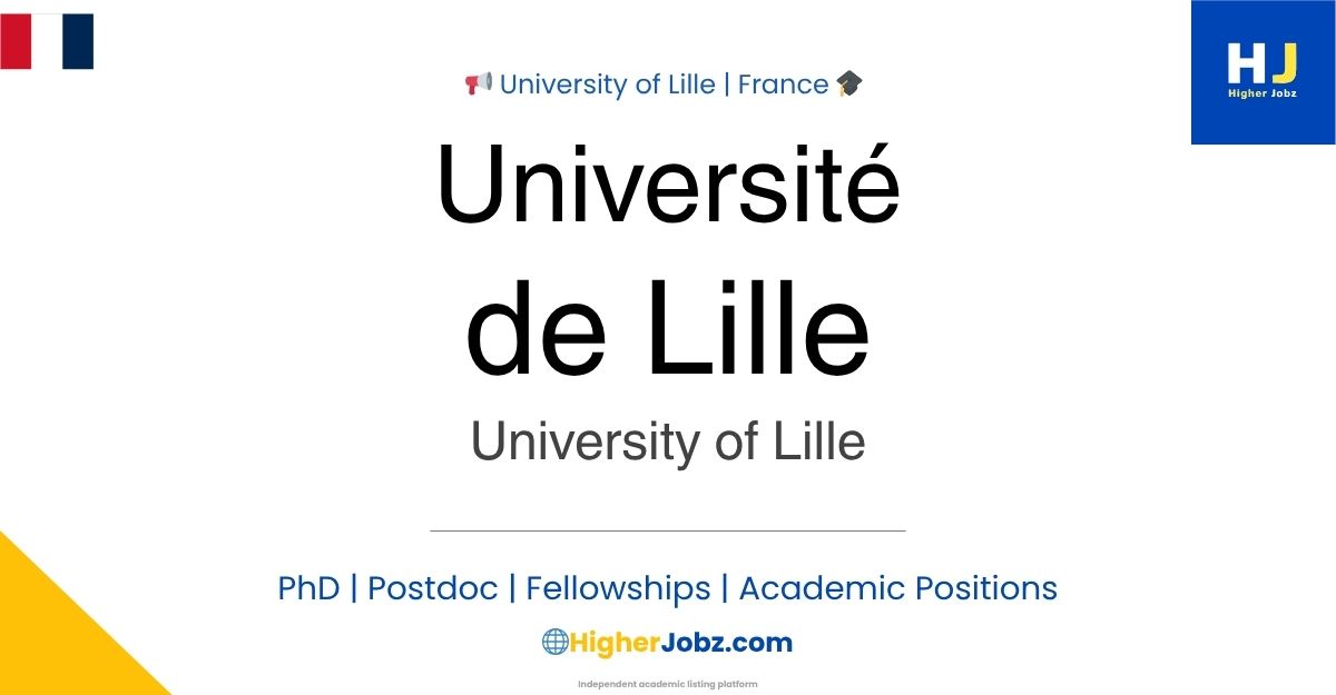 University of Lille France PhD scholarship archaeology postdoctoral faculty academic jobs fully funded research opportunities