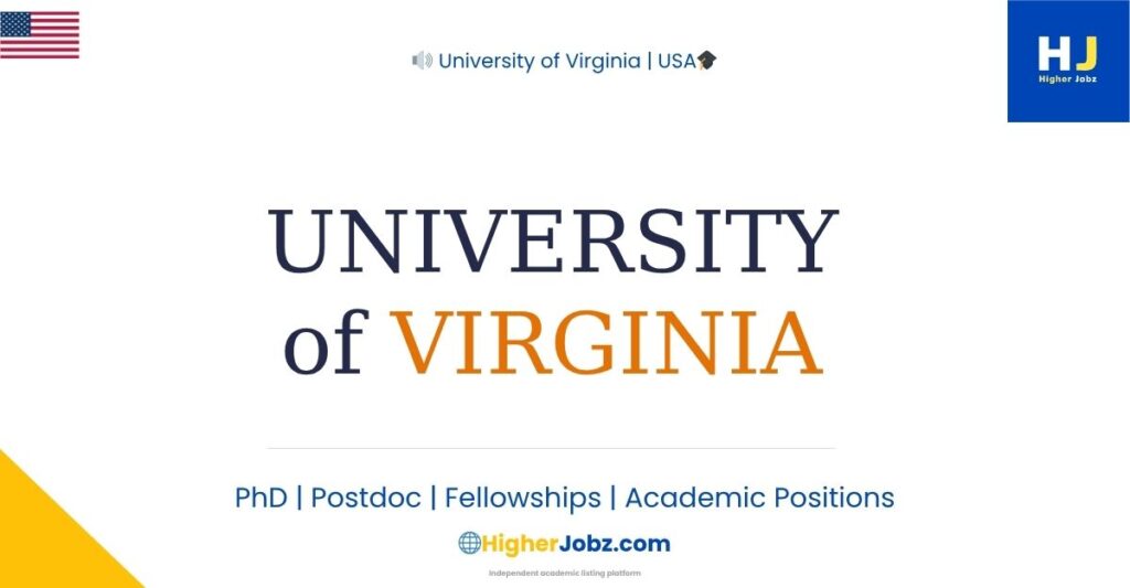 University of Virginia USA academic jobs PhD postdoc faculty fellowship scholarship research opportunities fully funded positions