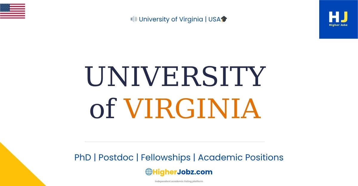 University of Virginia USA academic jobs PhD postdoc faculty fellowship scholarship research opportunities fully funded positions