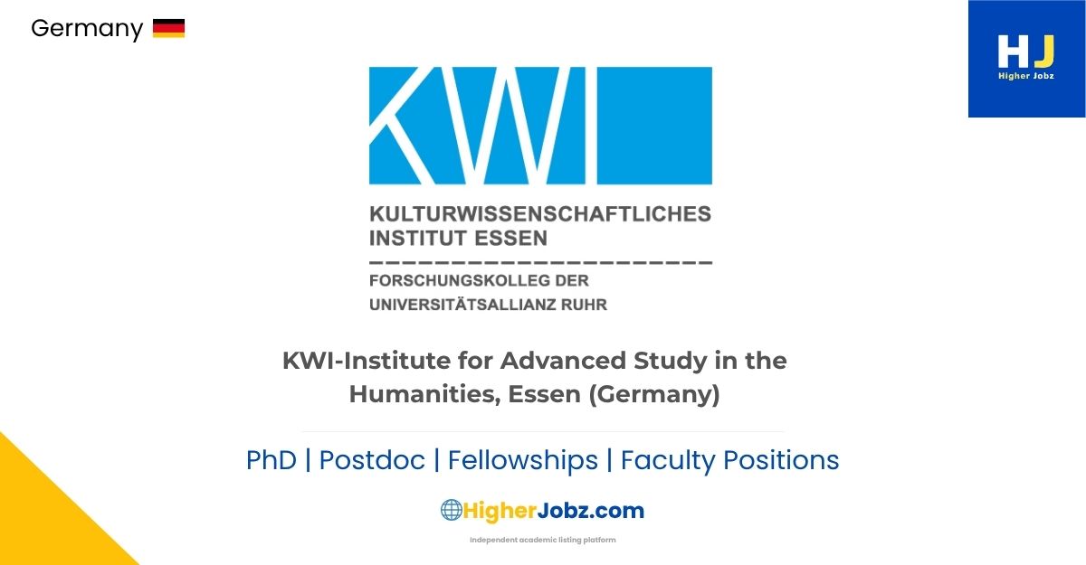 KWI Essen Fellowship 2026–2027 in Humanities & Social Sciences – Fully Funded Postdoctoral Opportunity in Germany (Deadline: 11 May 2026)