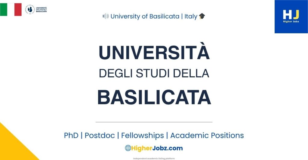 University of Basilicata (UNIBAS), Italy academic jobs, PhD, postdoctoral fellowships and research opportunities