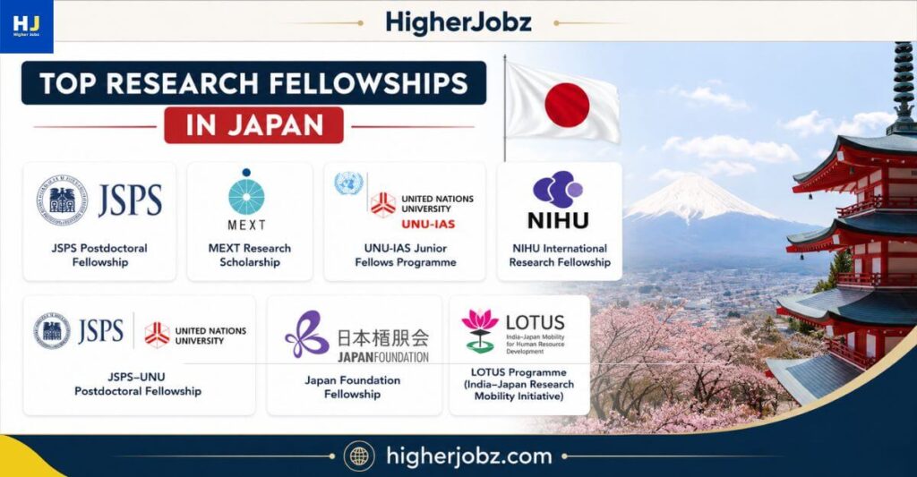 Fully Funded Research Fellowships in Japan 2026 | JSPS, MEXT, NIHU & More