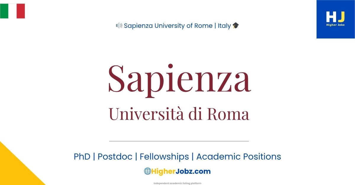 Sapienza University of Rome Italy research fellowships PhD postdoc faculty academic jobs Ancient Studies epigraphy