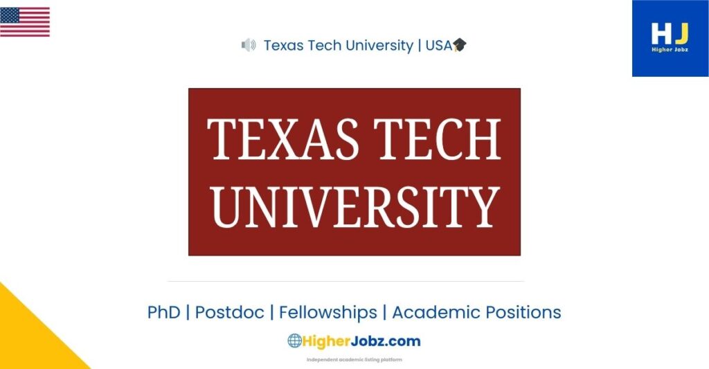 Texas Tech University USA academic jobs PhD postdoc faculty research fellowships archaeology classical studies positions