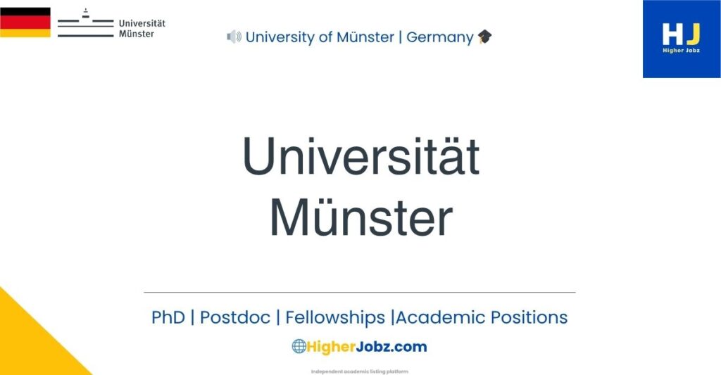University of Münster Germany academic jobs PhD postdoc fellowships faculty research opportunities fully funded positions