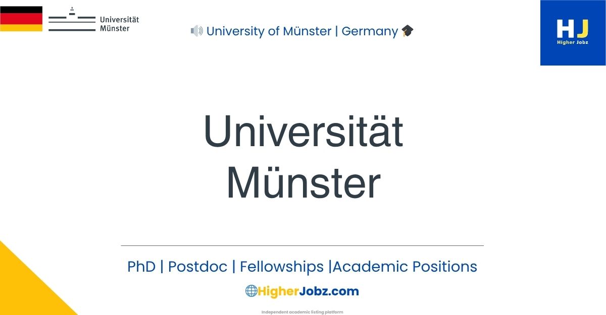 University of Münster Germany academic jobs PhD postdoc fellowships faculty research opportunities fully funded positions