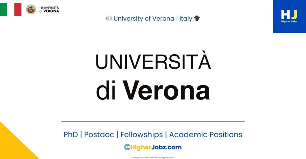 University of Verona, Italy academic jobs, PhD, postdoctoral, faculty, fellowships, scholarships, research opportunities