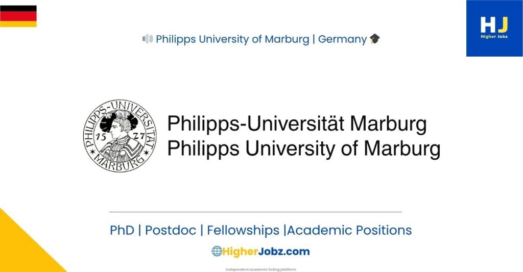 Academic jobs at Philipps University Marburg: PhD, postdoc, faculty, professor, research assistant, research associate, project roles, university jobs in Germany