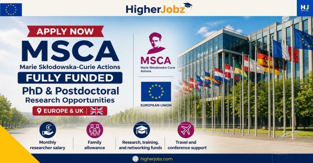 Marie Skłodowska-Curie Actions (MSCA) fully funded PhD and postdoctoral research opportunities in Europe for international researchers