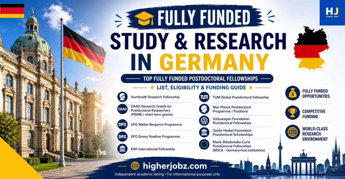 Fully funded postdoctoral fellowships in Germany at top universities for humanities and science researchers worldwide