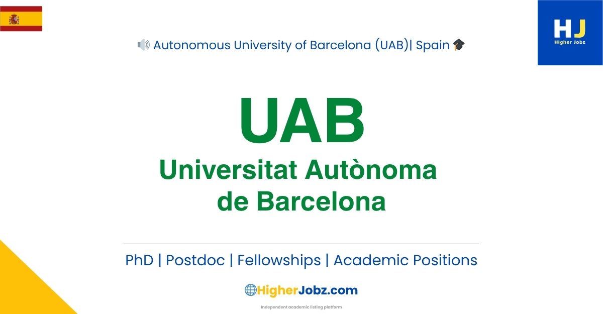 Universitat Autònoma de Barcelona Spain PhD, postdoctoral, faculty, research jobs, scholarships and academic opportunities