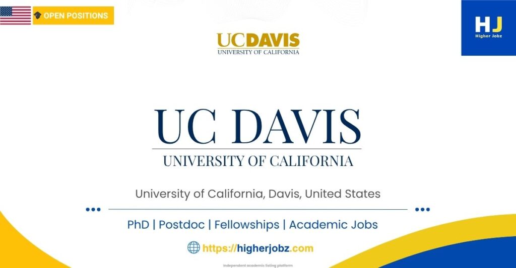 University of California, Davis, USA academic jobs including PhD, postdoctoral, faculty and research positions