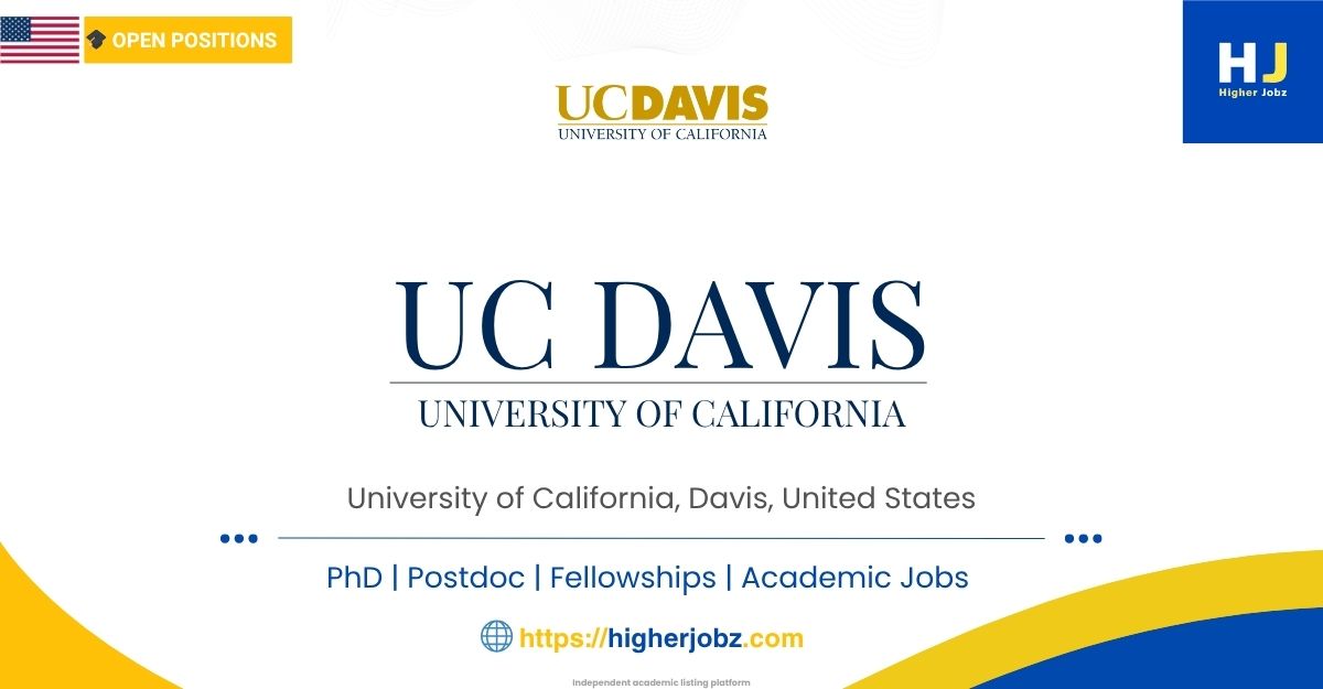 University of California, Davis, USA academic jobs including PhD, postdoctoral, faculty and research positions