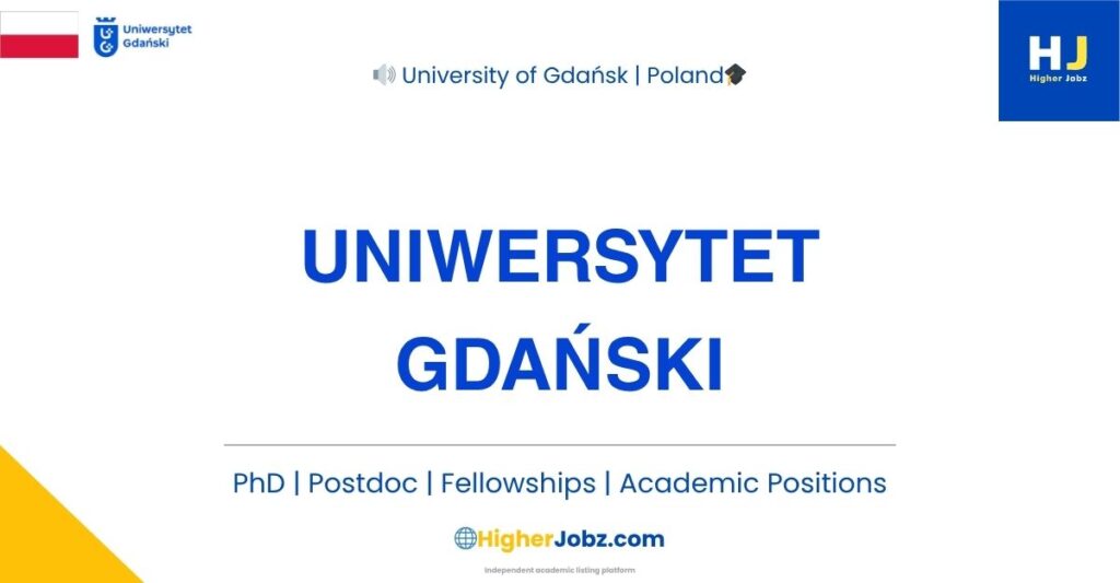 University of Gdańsk, Poland academic jobs, PhD, postdoctoral, faculty, research positions and scholarships