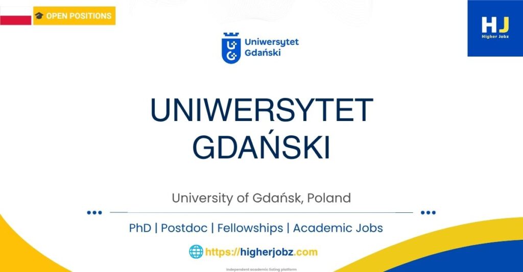 University of Gdańsk, Poland academic jobs, PhD, postdoctoral fellowships, faculty positions, research opportunities