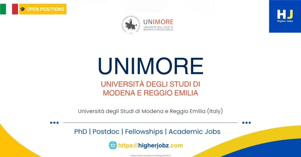 University of Modena and Reggio Emilia (Unimore) Italy academic jobs PhD postdoc faculty scholarships research opportunities
