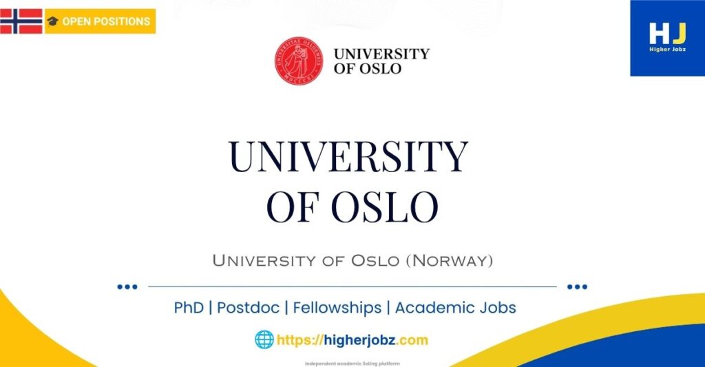 University of Oslo, Norway academic jobs, PhD positions, postdoctoral fellowships, faculty careers and research opportunities