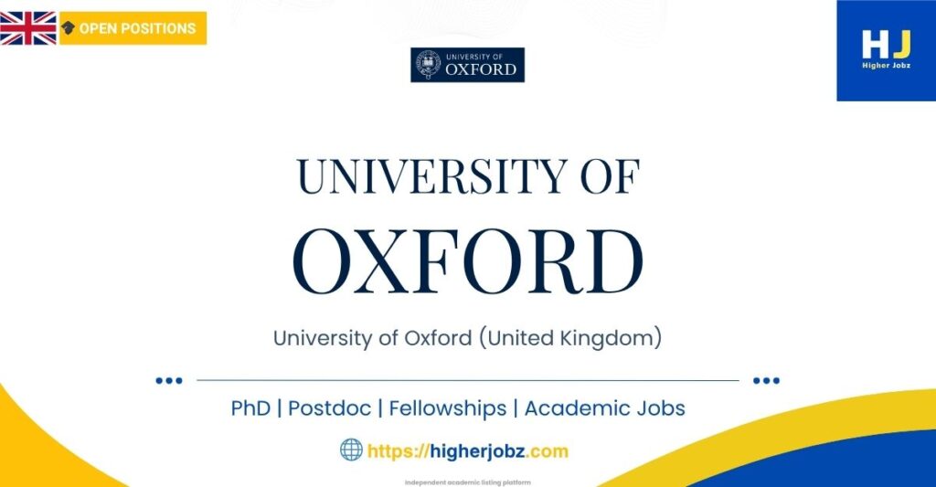 University of Oxford, United Kingdom academic jobs, fellowships, PhD, postdoctoral, faculty and research opportunities