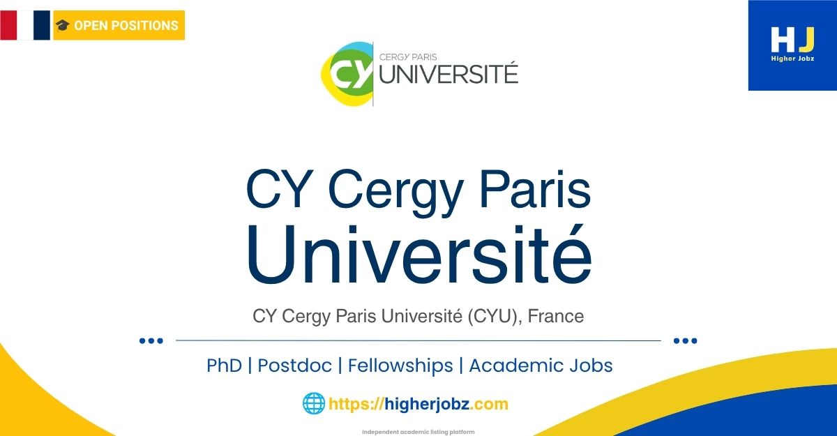 CY Cergy Paris Université France academic research jobs and opportunities