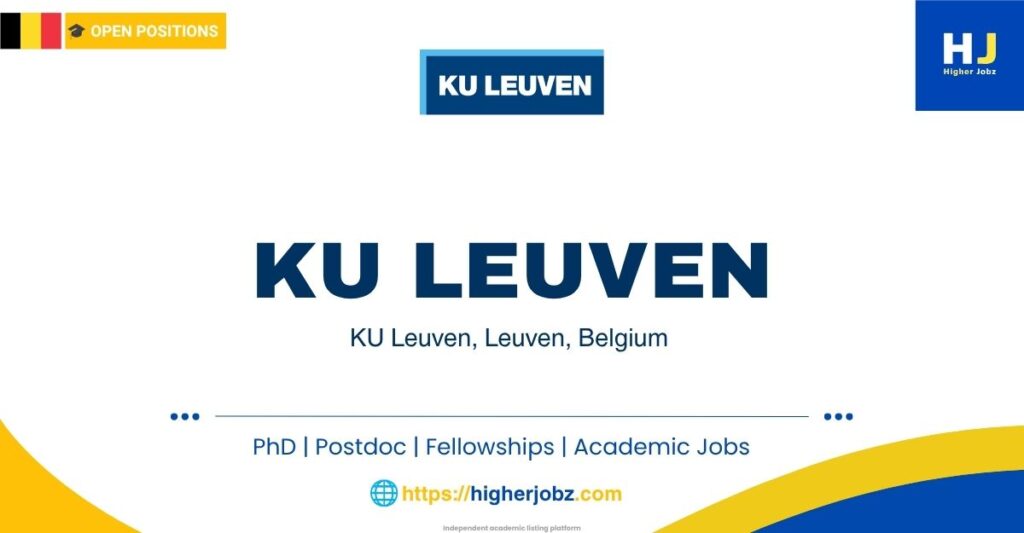 KU Leuven Belgium campus for academic jobs, fellowships, PhD, postdoctoral and faculty opportunities