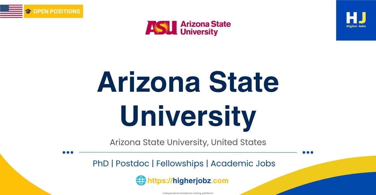 Arizona State University USA academic jobs, research positions and faculty opportunities
