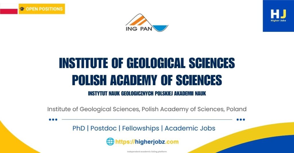 Institute of Geological Sciences Polish Academy of Sciences Poland research jobs