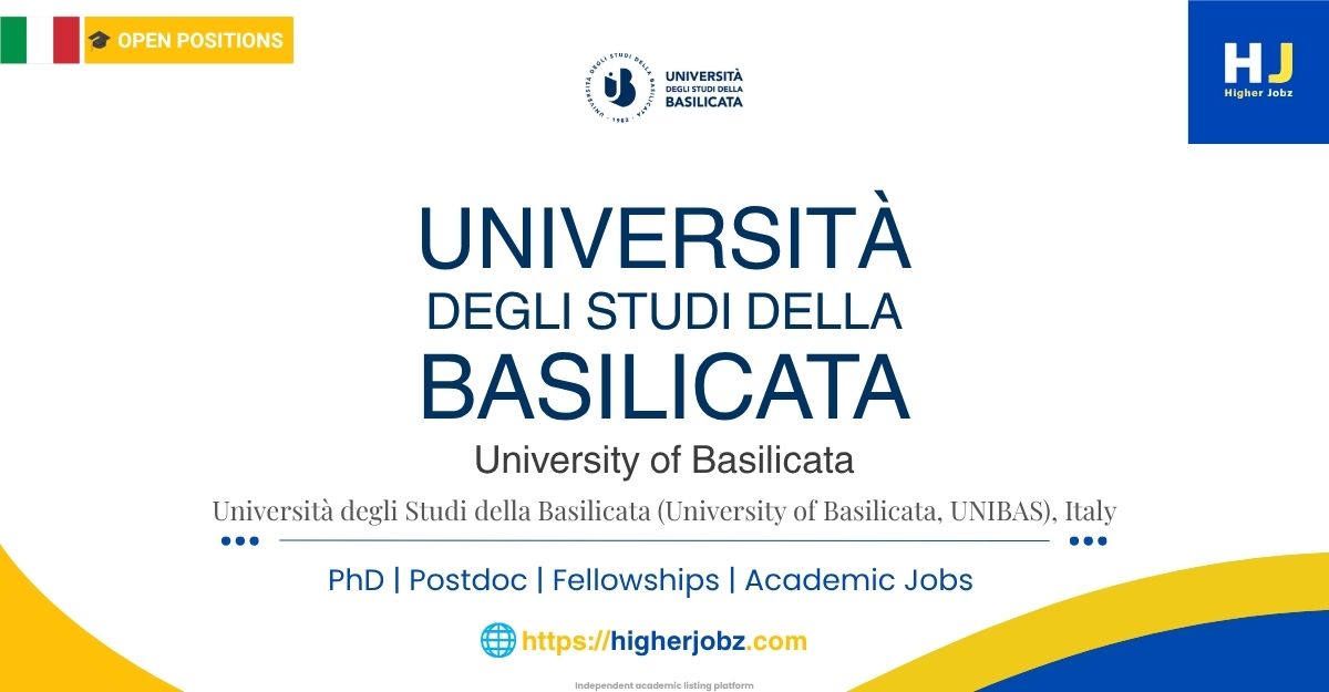 University of Basilicata, Italy academic jobs, PhD, postdoctoral, faculty and research opportunities
